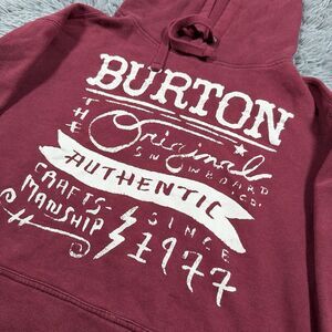 Burton Sweatshirt Large Red Burgundy Hoodie Snowboards Lighting Pullover Mens